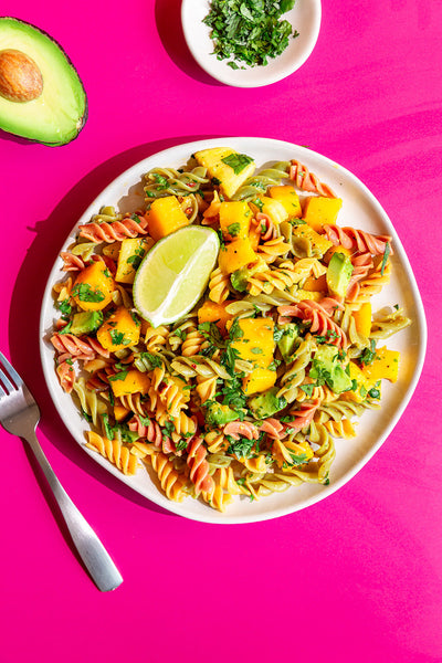 Tropical Rotini Salad recipe, bursting with fresh chili-lime flavor